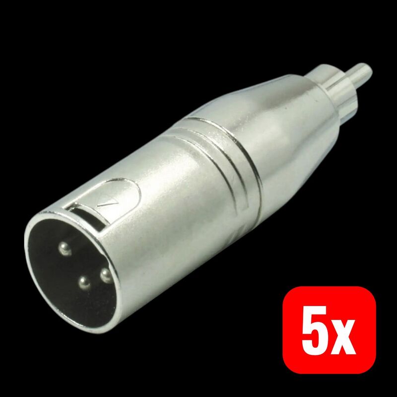 Kash XLR-Adapter XLR-Stecker Cinch-Stecker Mono 3-polig Silber 1 Stück Adapter - 2050004801125