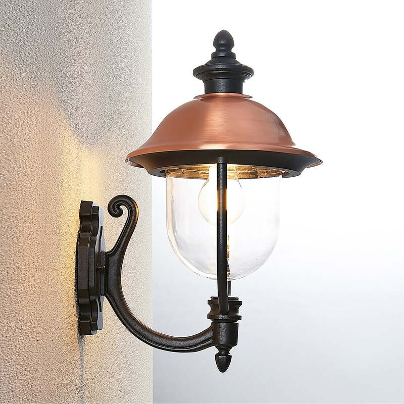 Lindby Außenwandleuchte Clint LED Gartenlampe Wandleuchte seewasserfest kupfer - 4251096573510
