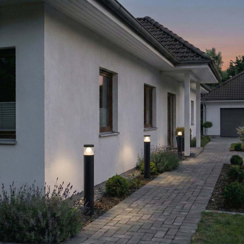 Lucande Pollerleuchte Pollerlampe LED Wegelampe Darja dunkelgrau Aluminium357 - 4251096556162