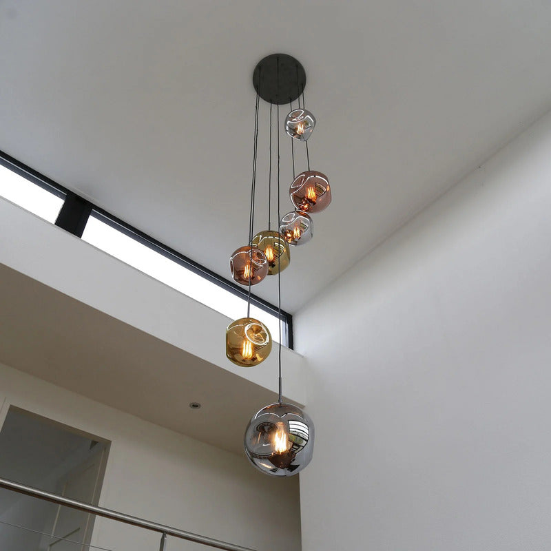 Hängeleuchte Stellar 7-flammig LED Pendelleuchte dimmbar mehrfarbig altsilber - 0000010042276