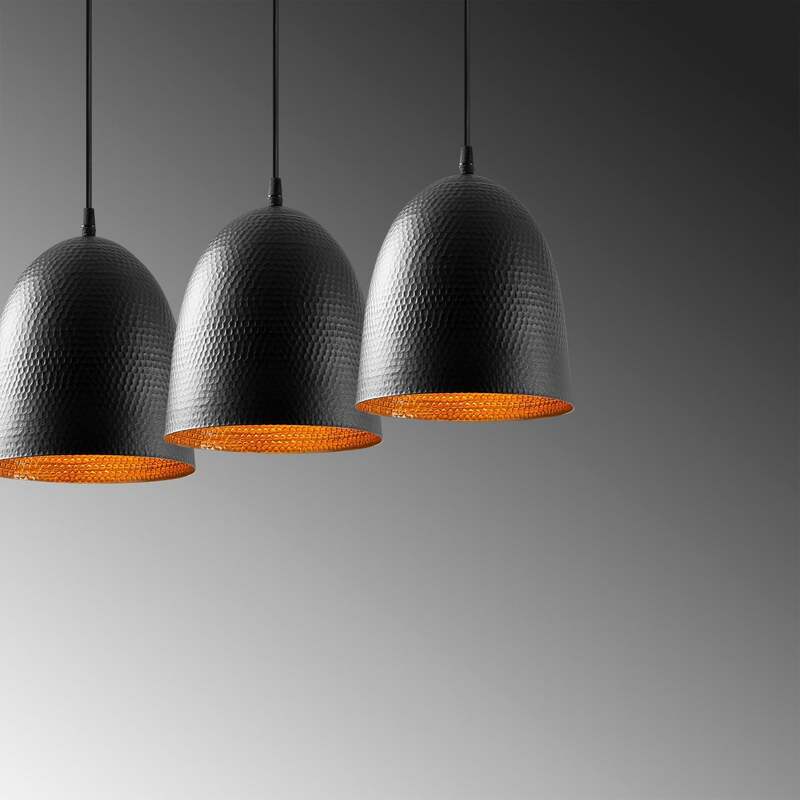 Opviq Hängeleuchte Pendelleuchte Tattoo 6173 schwarz Metall dreiflammig linear - 8682870090262