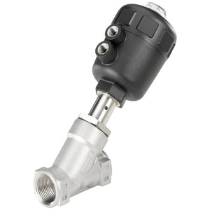 B-Ware Bürkert Ventil Schrägsitzventil Luftgesteuertes Ventil Edelstahl PTFE 2 Wege