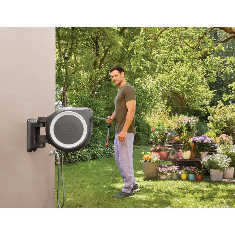 GARDENA Wand-Schlauchbox RollUp M/L 25m Schlauchbox Gartenbewässerung weiß - 4078500052030