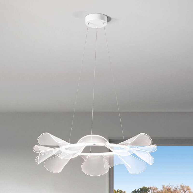 Fabas Luce Pendelleuchte Hängelampe LED weiß rund Esszimmer Wohnraum 72 cm - 8019282518082