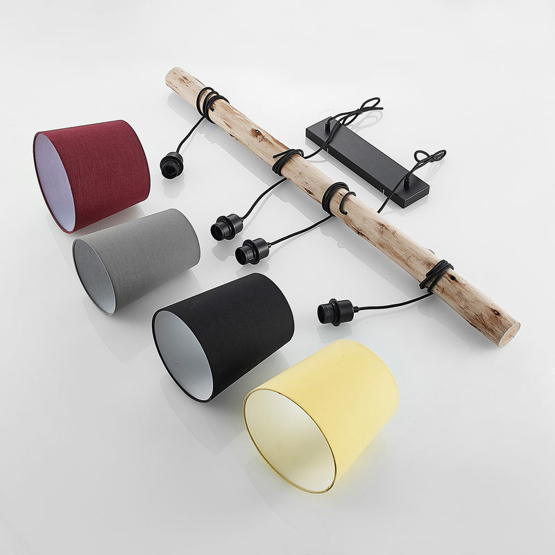 Lindby Hängeleuchte Moskau LED Pendelleuchte Lampe dimmbar bunt Textil Holz - 4251096581164