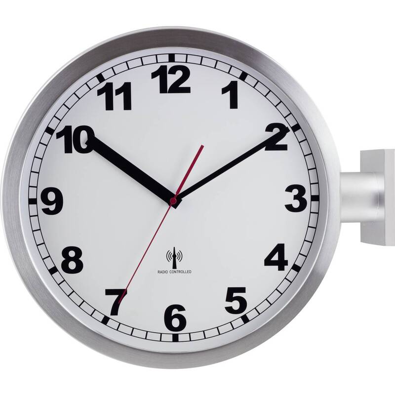 EUROTIME Funk Wanduhr 40cm Aluminium analog nostalgisch Wandlampe Uhrzeit - 4044685500277