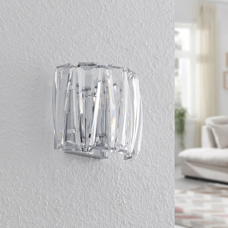 Lindby Wandleuchte Wandlampe Sofia LED Leuchte dimmbar chrom transparent 23cm - 4251911708103