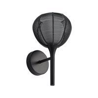 B-Ware Lucande Tetira Käfig-Wandlampe schwarz Glas Metall moderne Beleuchtung