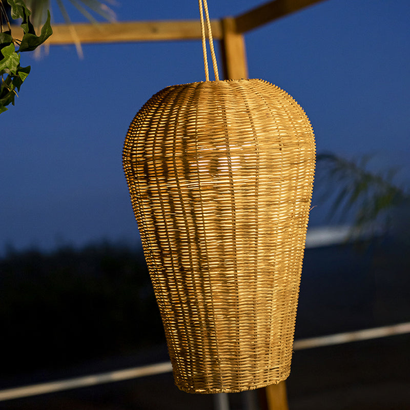 Newgarden Außenleuchte Hängeleuchte Saona LED dimmbar Rattan schwarz 49cm - 8435578504704