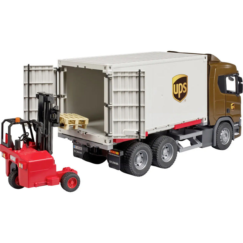 bruder Scania Super 560R Logistik LKW mit Mitnahmestapler Modell-LKW Modellauto - 4001702035822