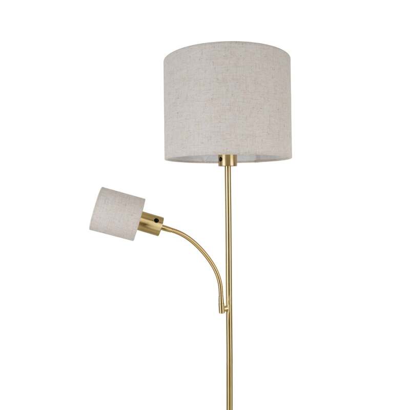 Näve Stehleuchte Filomena LED Lampe Leuchte dimmbar beige Messing 165cm - 4003222898086