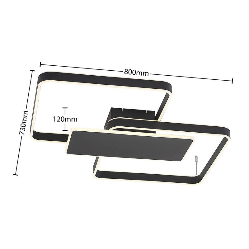 Lucande Deckenlampe Deckenleuchte LED Lampe Licht schwarz Kadira Aluminium 80 cm - 4251911710526