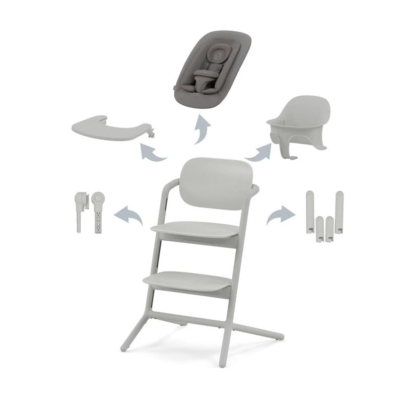 Cybex LEMO Hochstuhl 4in1 Set Suede Grey Treppenhochstuhl mitwachsend für Babys - 4063846171576