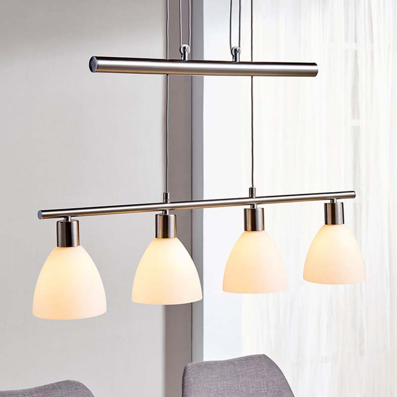 Lindby Hängelampe Hängeleuchte Simeon LED Pendelleuchte dimmbar nickel 73cm - 4251096505863
