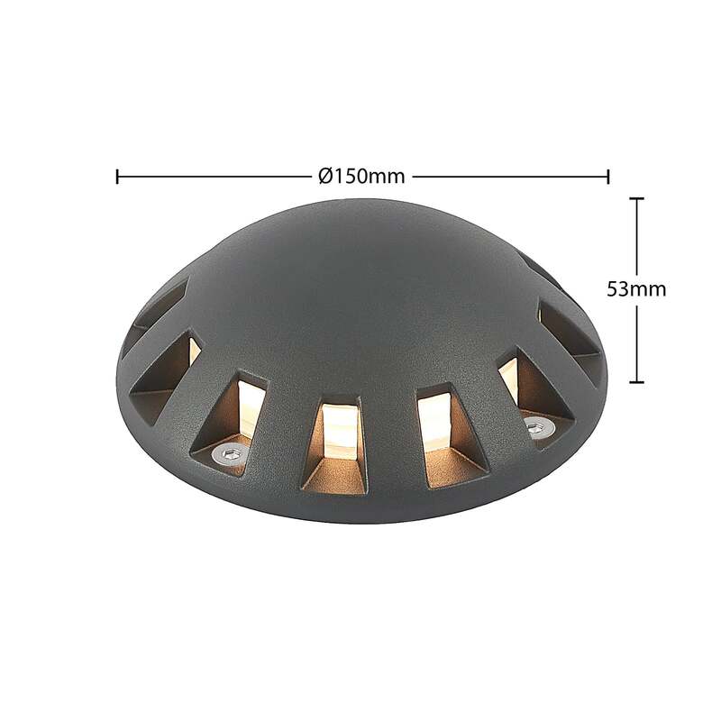 Lindby LED-Bodenstrahler Emiro Gartenleuchte Außenleuchte dunkelgrau IP67 15cm - 4251911706000