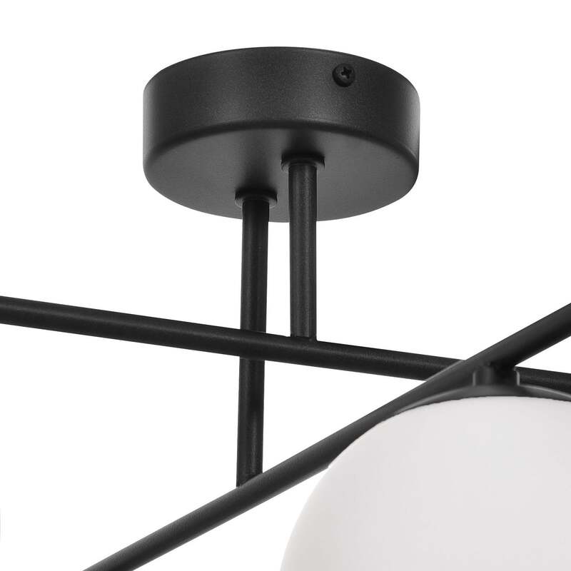 Aurora Deckenleuchte Lampe schwarz Glas Ø 50 cm 4 flammig E14 SIEHE TEXT/FOTO327 - 5905563001387