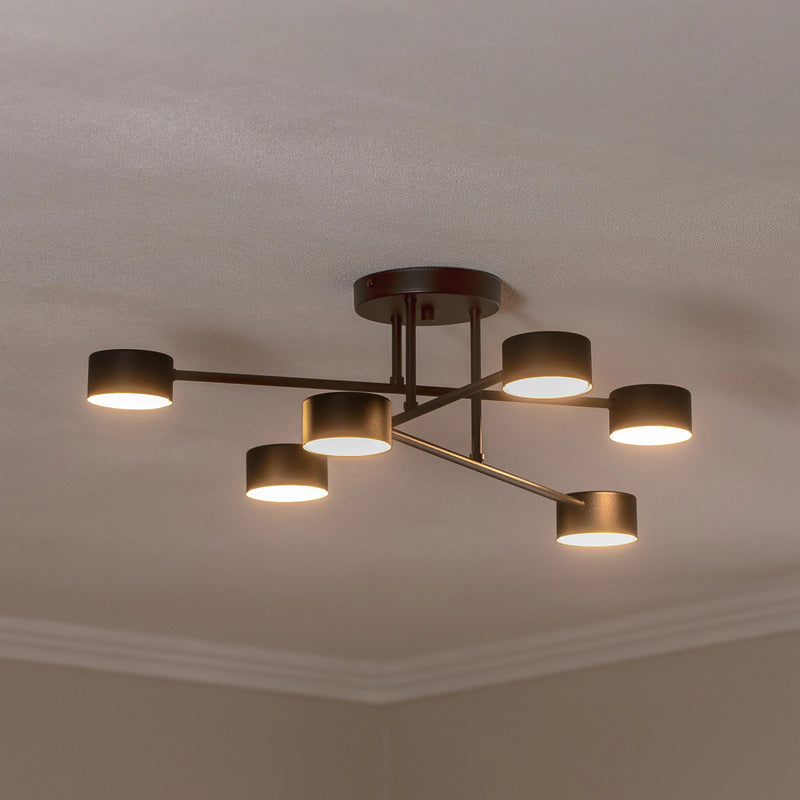 EMIBIG Deckenleuchte Lampe Modus 6 Schwarz GX53 Stahl sechsflammig Länge 60 cm - 10032361