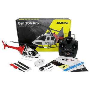 D-Ware Amewi Bell 206 PRO Brushless CP-Helikopter RtF 6-K 2,4GHz 10-12 Min Flugzeit