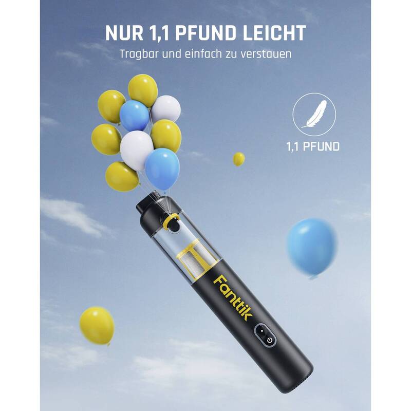 Fanttik Akku-Zyklon-Staubsauger Handstaubsauger 40 Minuten 11,1V schwarz 895g - 4064161487496