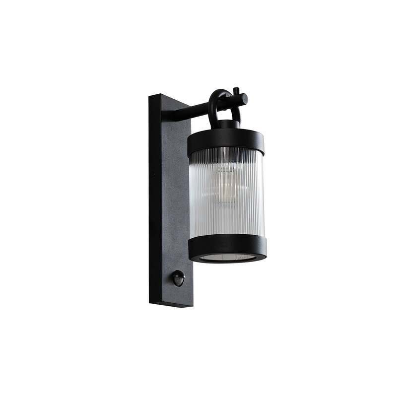 Lindby Außenwandleuchte Yrene LED Gartenlampe mit Sensor schwarz 20cm IP44 - 4251911798098