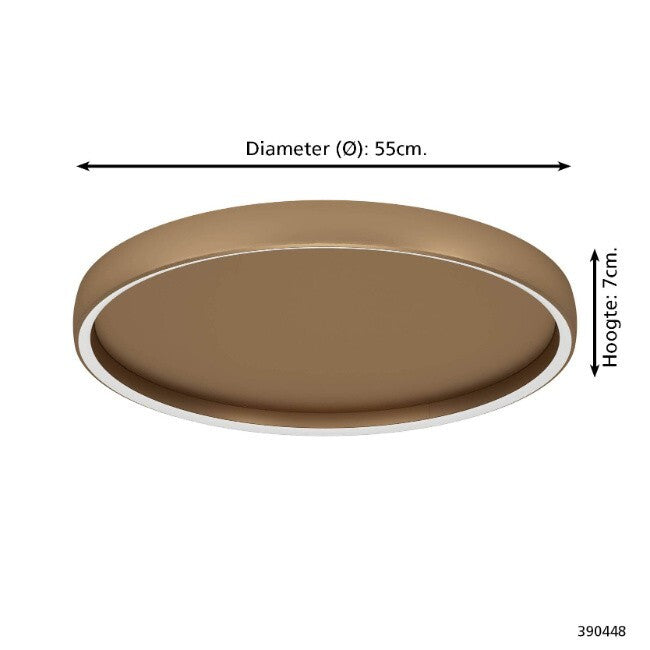 Modern Minimalistische Plafondlamp Trabuco 1-lichts Bruin - 9008606359936