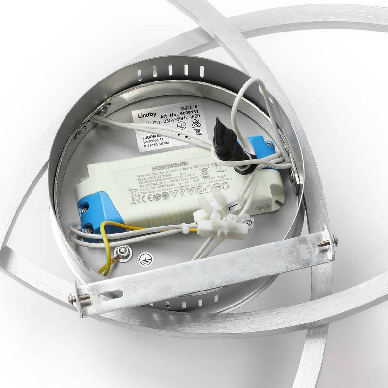 Lindby Deckenleuchte Lampe LED Katris alu dimmbar Eisen Aluminium Kunststoff - 4251096563863