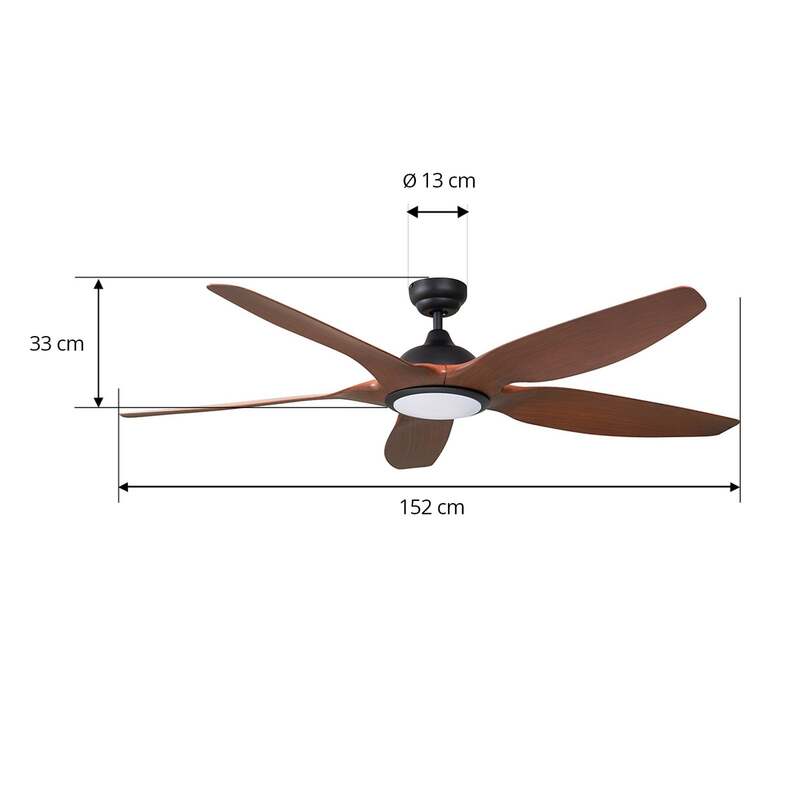 Lucande Deckenventilator Omendo LED Ventilator schwarz CCT dimmbar 152cm 33cm - 4251911780024