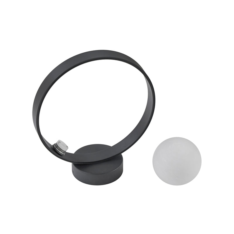 Lucande Wandleuchte Luneo LED Lampe Wandlampe schwarz opal 30cm 360 Lumen - 4251911778946