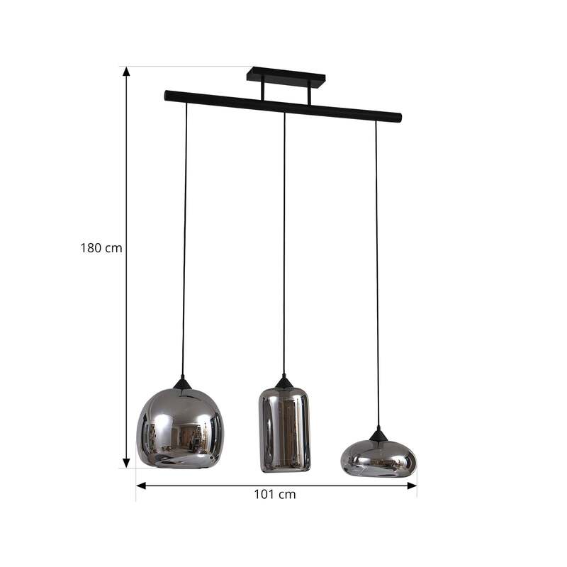 Lindby Arloris Pendellampe Pendelleuchte Lampe Leuchte 3 flammig Glasschirm 60W - 4251911743371