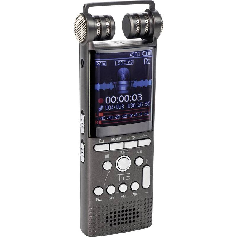 TIE Studio TX26 mobiler Audio-Recorder 2 Kanäle integriertes Mikrofon schwarz - 4260416830349