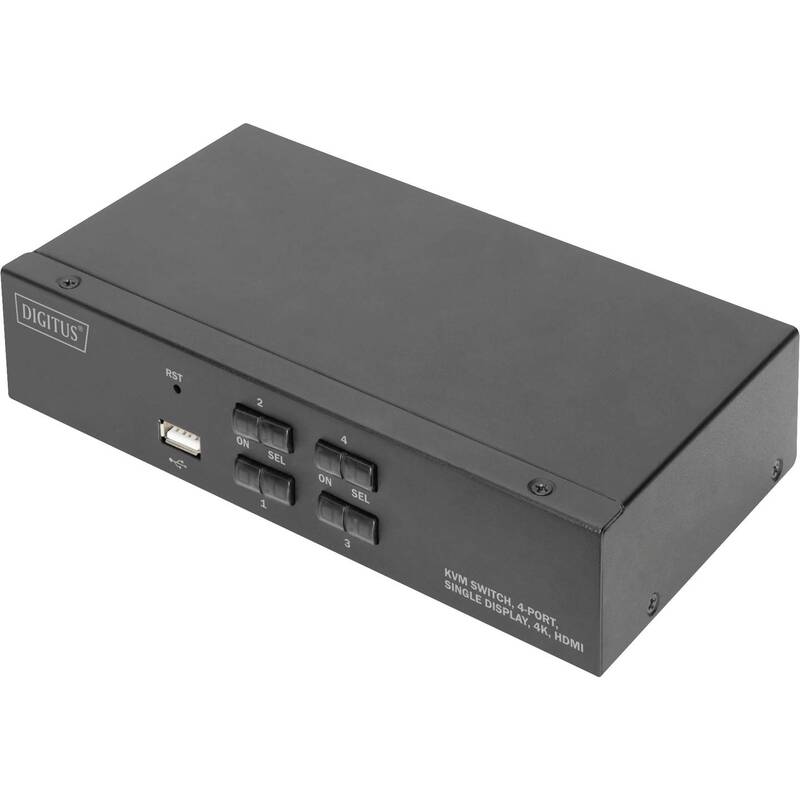 Digitus KVM Umschalter Switch HDMI 4K 4 Port USB Schwarz Schalter KVM-Switches - 4016032468639