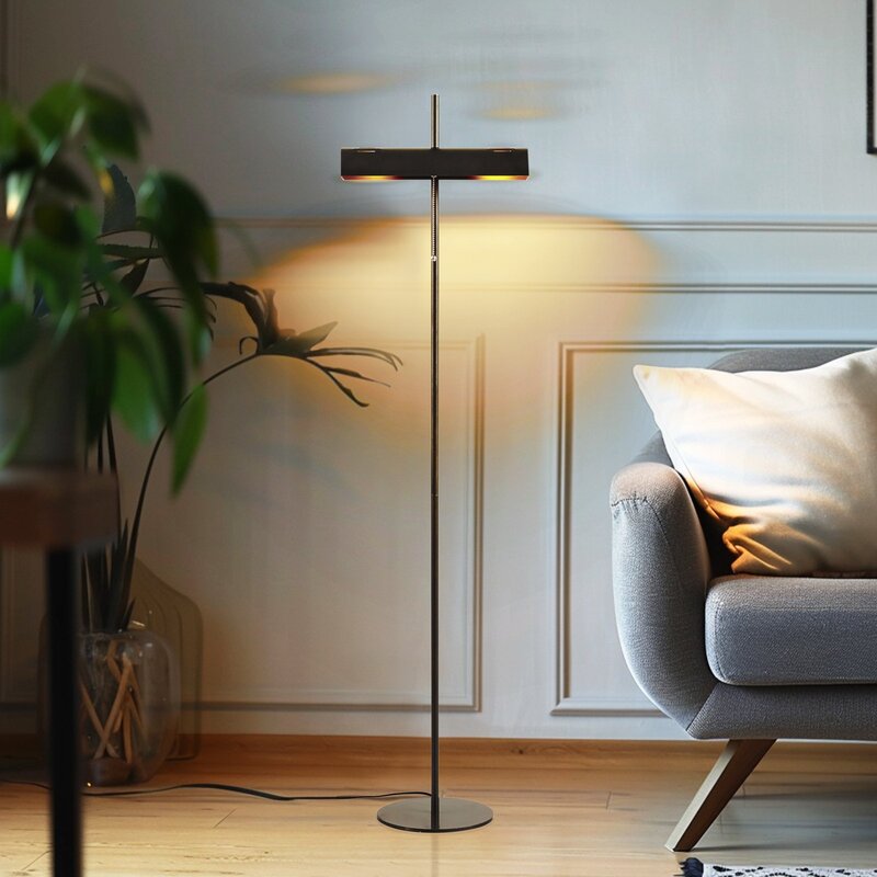 Lucande Stehleuchte Nysira Stehlampe Standleuchte LED grau metallic zweiflammig - 4251911785944