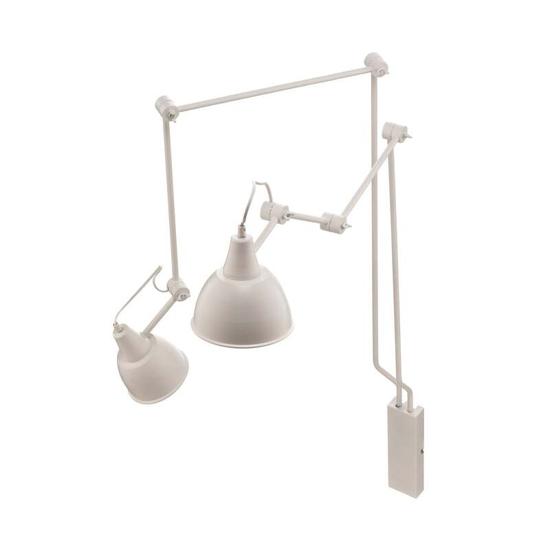 Wandleuchte 814 verstellbar 2-flammig dimmbar Wandlampe Metall weiß 90x190cm - 5904798636265