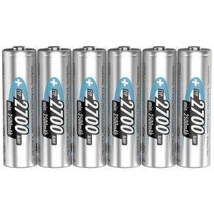B-Ware Ansmann NiMH Akku Mignon AA Typ 2700 wiederaufladbar 6er Sparpack 1,2 Volt