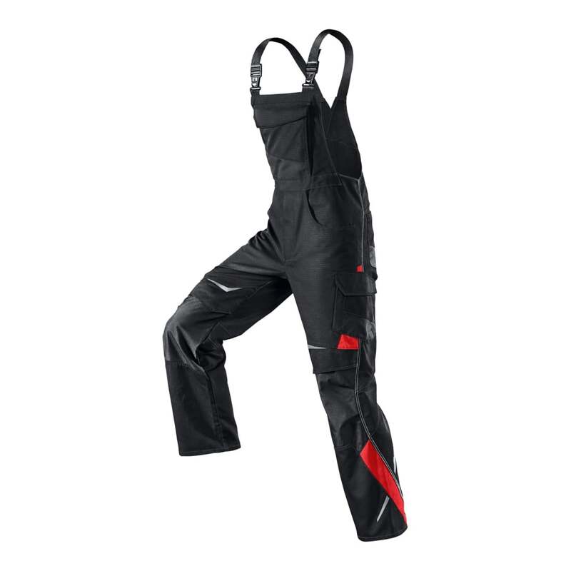 Kübler Pulsschlag Latzhose 3324 schwarz-mittelrot ergonomisch CORDURA Größe 27 - 4053813221588