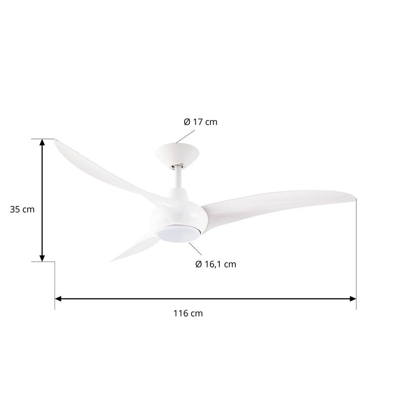 Briya LED-Deckenventilator Ø116cm dimmbar CCT weiß Deckenlampe Ventilator - 4255830912047