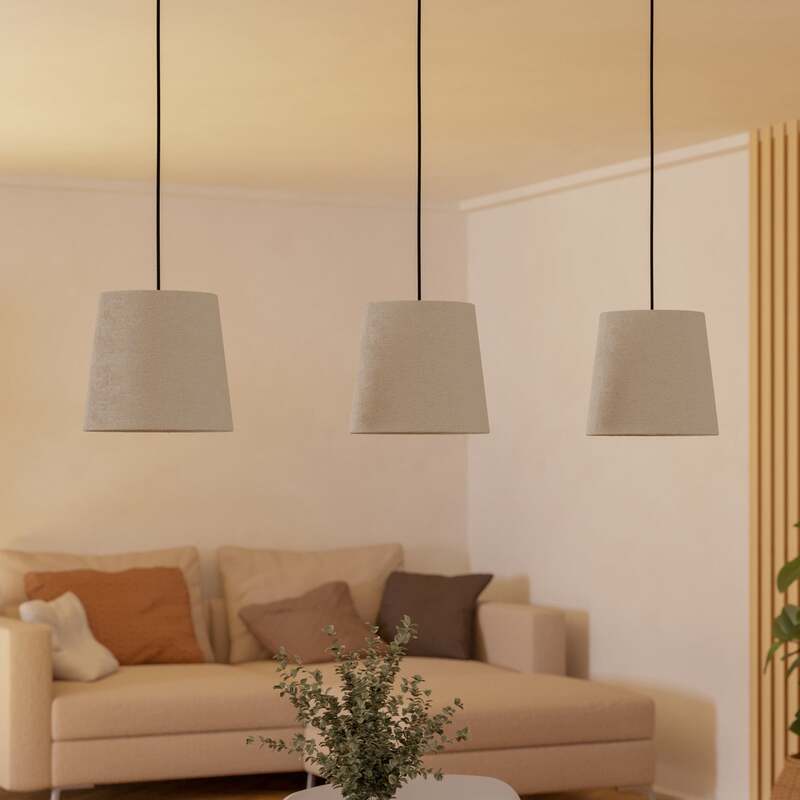 EGLO Hängeleuchte Febres Hängelampe Leuchte Lampe Länge 88cm schwarz/weiß 3-flg. - 9008606312795