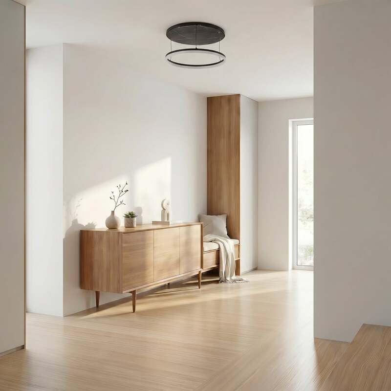 Lucande Deckenleuchte Deckenlampe LED Lampe Orven Schwarz Marmor Dimmer Ø 50 cm - 4255830900754