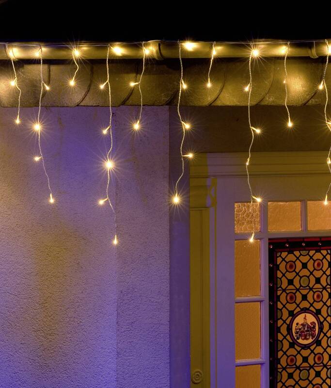 Konstsmide Lichtervorhang-Eisregen EEK A Außen 24 V 336 LED Warm-Weiß IP44 Licht - 7318307731026