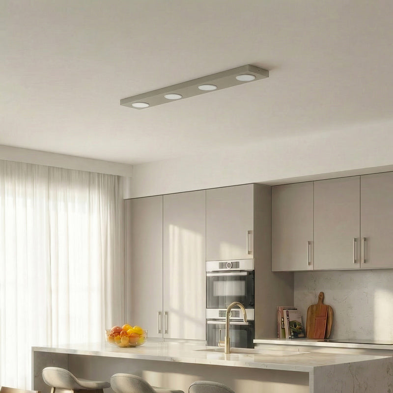 Deckenlampe Hero grau-beige LED Lampe Leuchte dimmbar 4-flammig 75x12cm Metall - 0000010049350