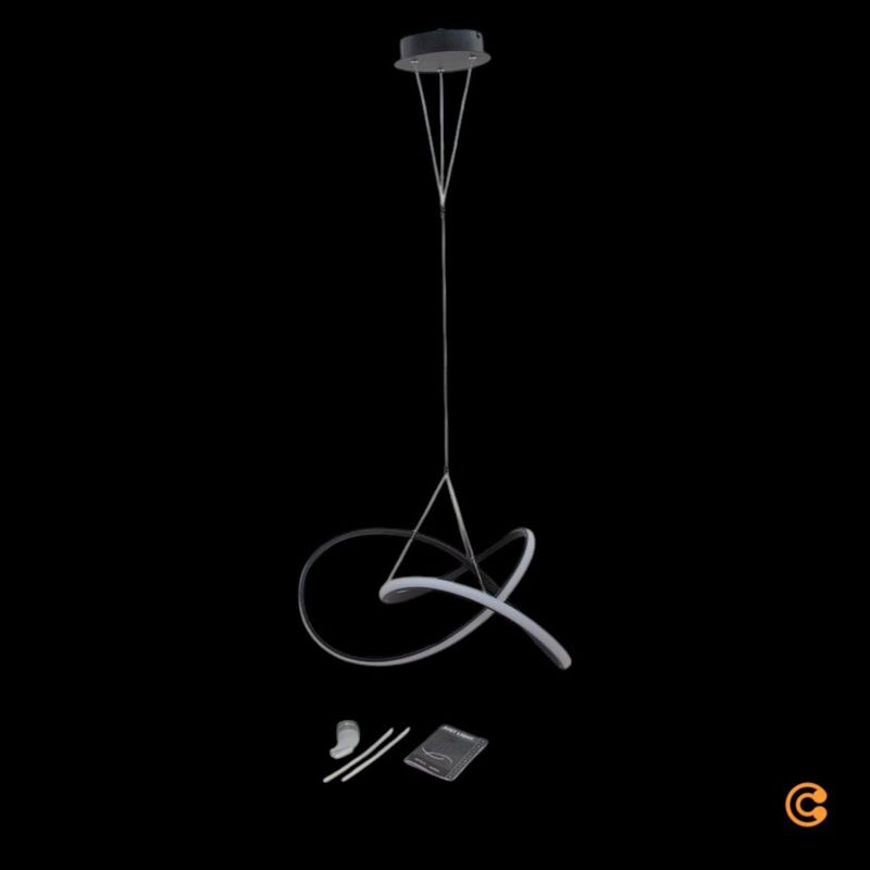 JUST LIGHT Hängeleuchte Maria LED Pendelleuchte dimmbar schwarz 57cm Ø 3-stufig - 4043689975753