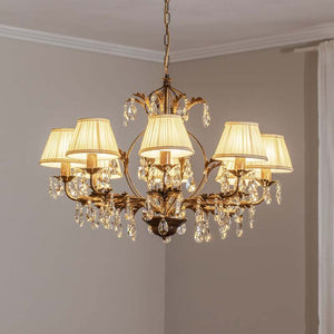B-Ware Kronleuchter Karen Hängelampe 8-flammig LED dimmbar bronze Ø80cm elegant