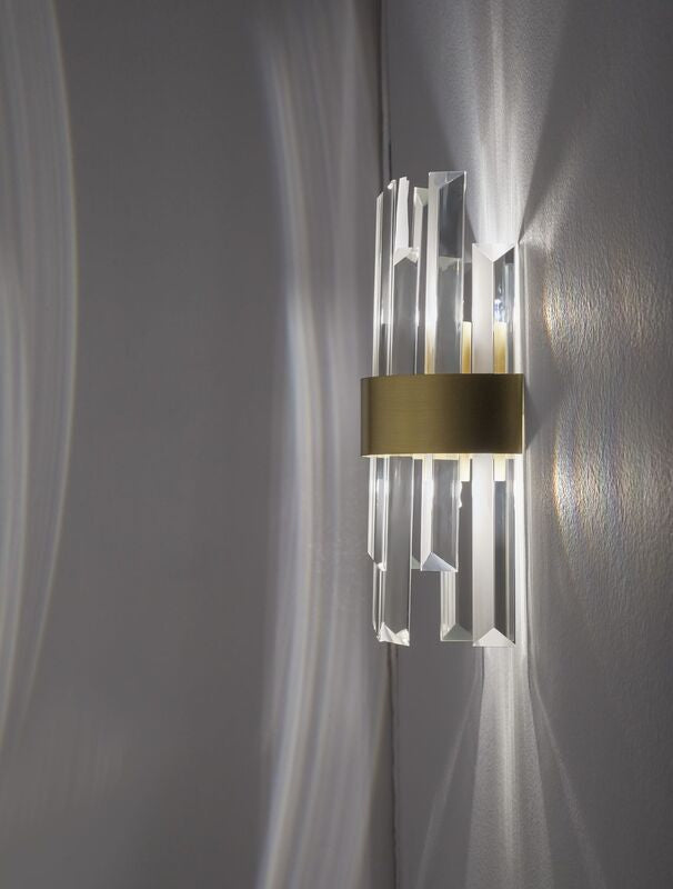Nova Luce Wandleuchte Wandlampe CROWN Satin G9 LED dimmbar 30 cm Kristallglas - 5212017433961
