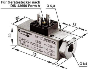 B-Ware Norgren Druckschalter 1 bis 16 bar 1 Wechsler Pneumatik-Druckschalter 18D