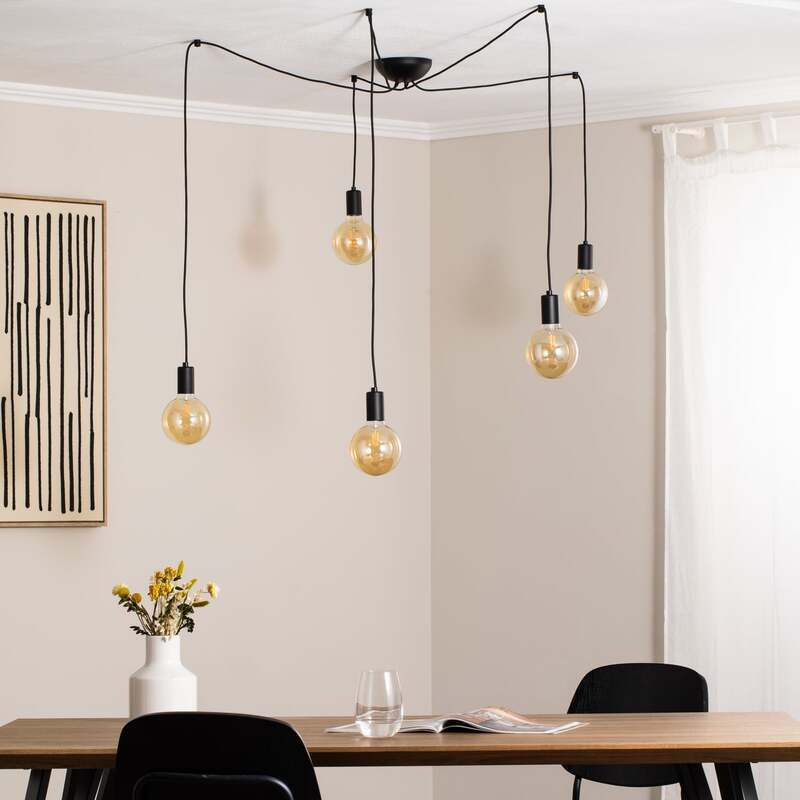 Nowodvorski Lighting Hängeleuchte Spider in Schwarz fünfflammig Deckenlampe Spot - 5903139678896
