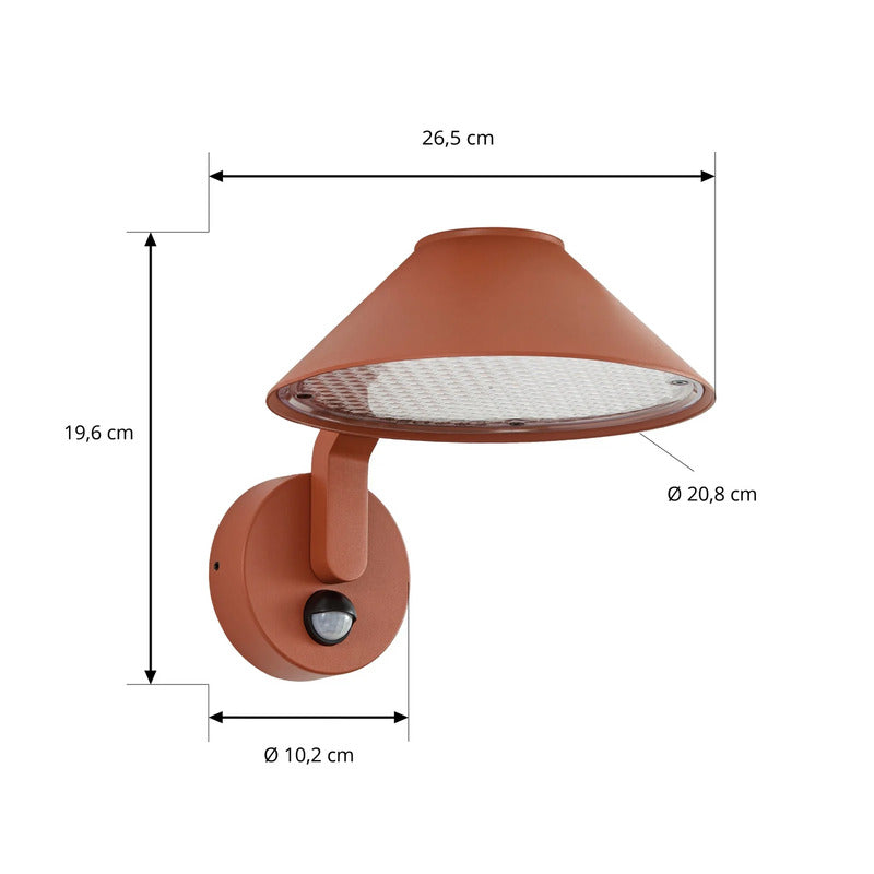 Lindby Außenwandleuchte Capelo LED Gartenlampe Wandleuchte terrakotta IP65 80cm - 4255830914089