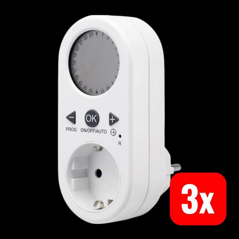 Renkforce Steckdosen-Zeitschaltuhr digital 1800W Tagesprogramm Innenbereich weiß - 4016138945201