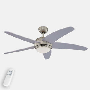 B-Ware Westinghouse Deckenventilator Bendan mit Beleuchtung Fernbedienung silber 132cm