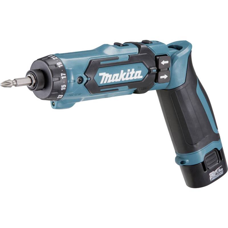 Makita Akku-Knickschrauber DF012DSE 7.2V 1.5Ah Li-Ion 2-Gang inkl. 2 Akkus 530g - 88381838009