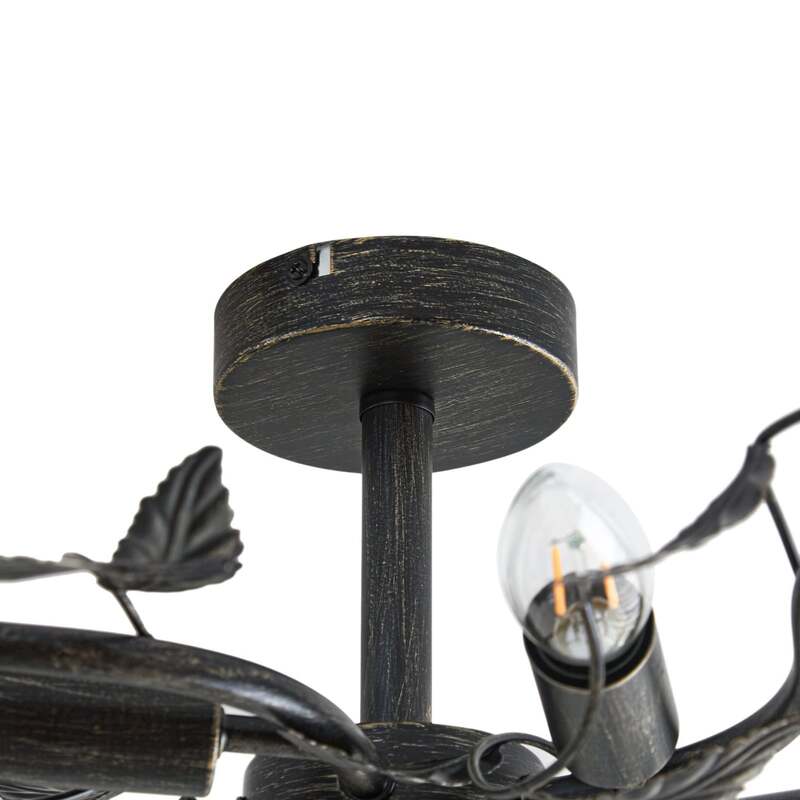 Lindby Deckenlampe Yos LED Lampe 5-flammig dimmbar schwarz-gold Ø58cm 21cm - 4251096547160